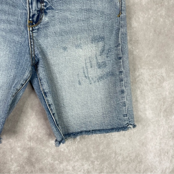 Pilcro x Anthropologie Denim Distressed Long Bermuda Shorts Women's Size 25 - Picture 6 of 6